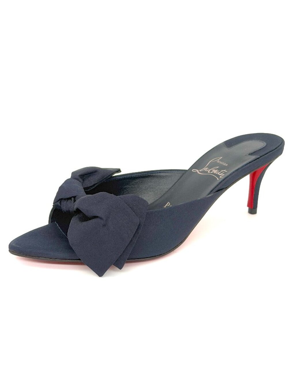 Christian Louboutin MULAZEE 60 Taffeta Silk Bow Mules Sandals Heels Shoes